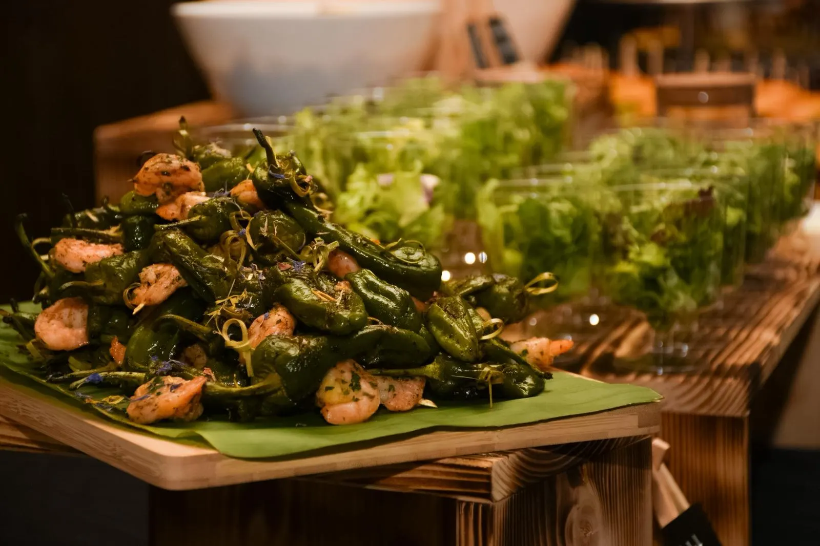 Pimientos mit Garnelen